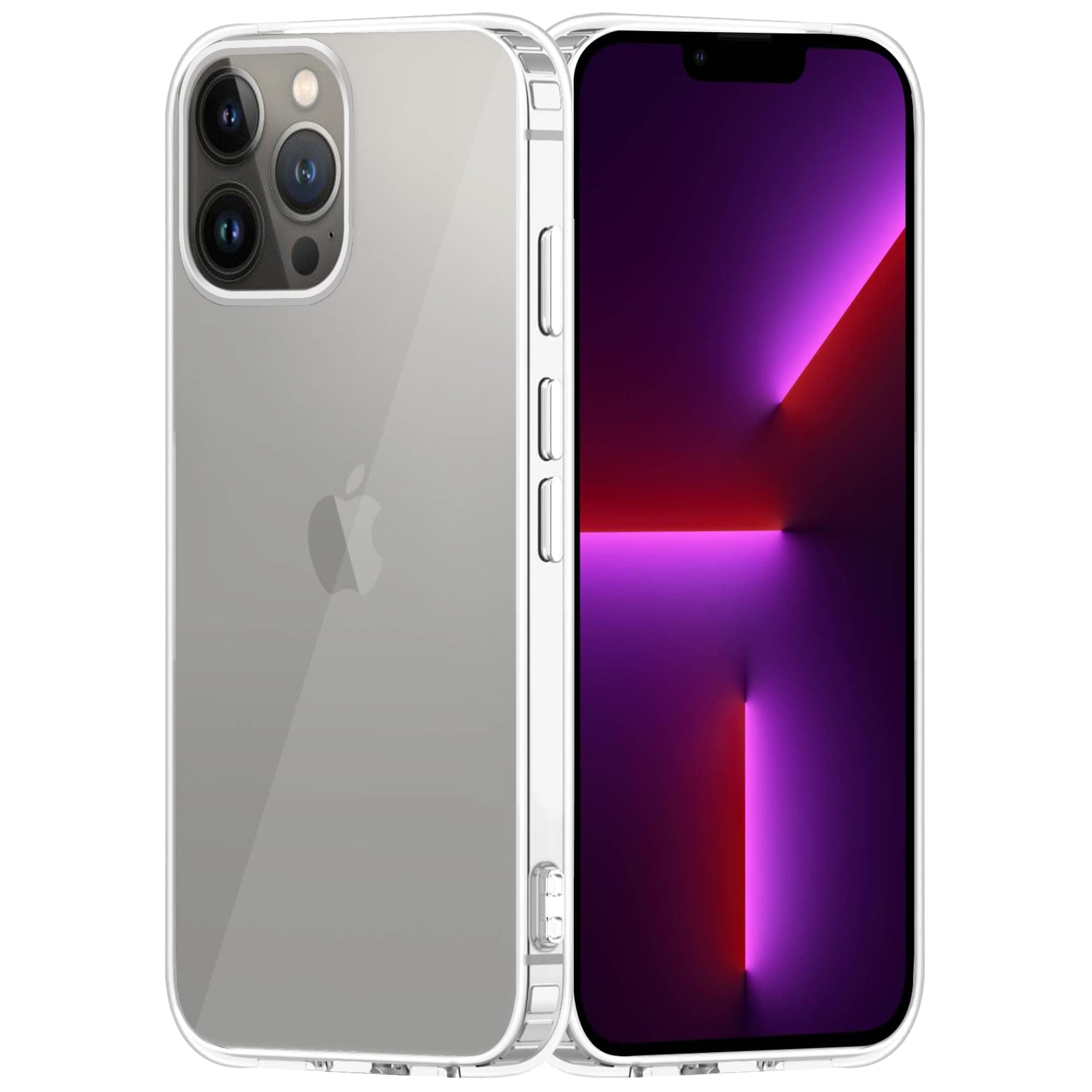 amazon basics Compatible with iPhone 13 Pro Max Case Cover Transparent Non-Slip Hard PC Shockproof Bumper Protective Back Cover - Clear