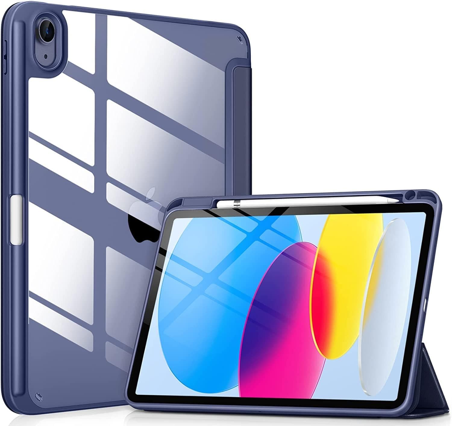 ProElite Case Cover for Apple iPad (A16) 11th/10th Generation (2025/2022), Transparent case Cover with Pencil Holder for iPad 11th/10th Gen 2025/2022, Dark Blue