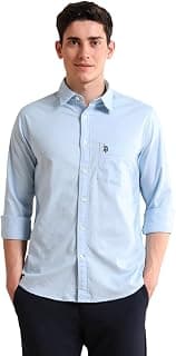 U.S. POLO ASSN. Solid Regular Fit Shirts for Men - Full Sleeve Mens Casual Shirts