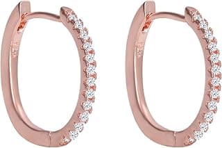 GIVA 925 Silver Rose Gold Shining Hoop Earrings | Gifts for Girlfriend, Gifts for Women and Girls | With Certificate of Authenticity and 925 Stamp | 6 Month Warranty*