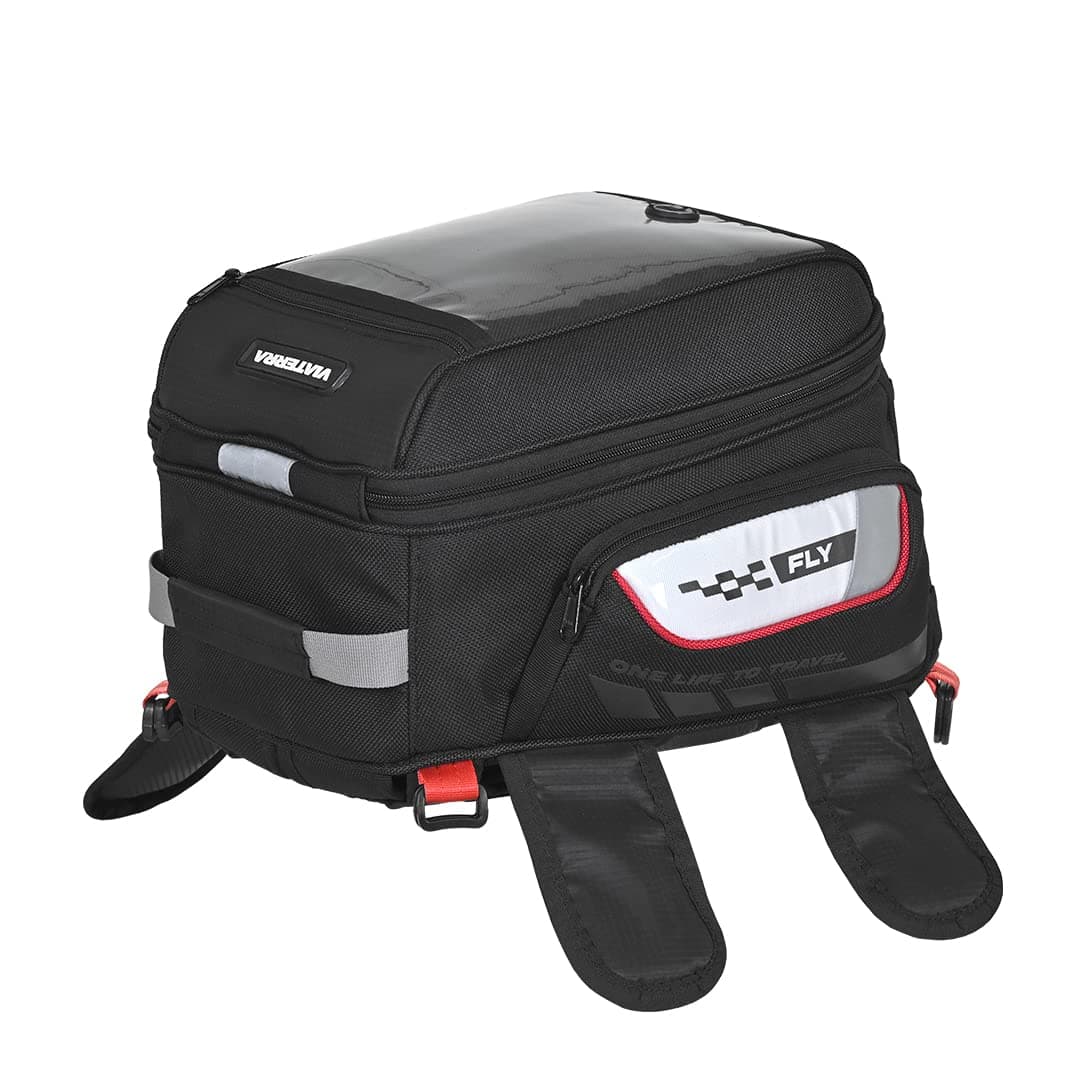 ViaTerra Fly Magnetic Motorcycle Tank Bag | Compatible with Metal Bike Tanks | 18L Capacity | Convertible Backpack,Touch Friendly Mobile Pocket |Includes Free rain/dust Cover
