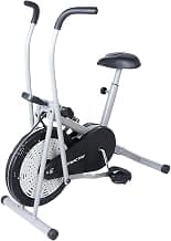 Amazon Brand - Symactive Air Bike Exercise Cycle with Moving/Stationary Handles, Adjustable Resistance with Cushioned Seat, Max User Weight 100 Kg
