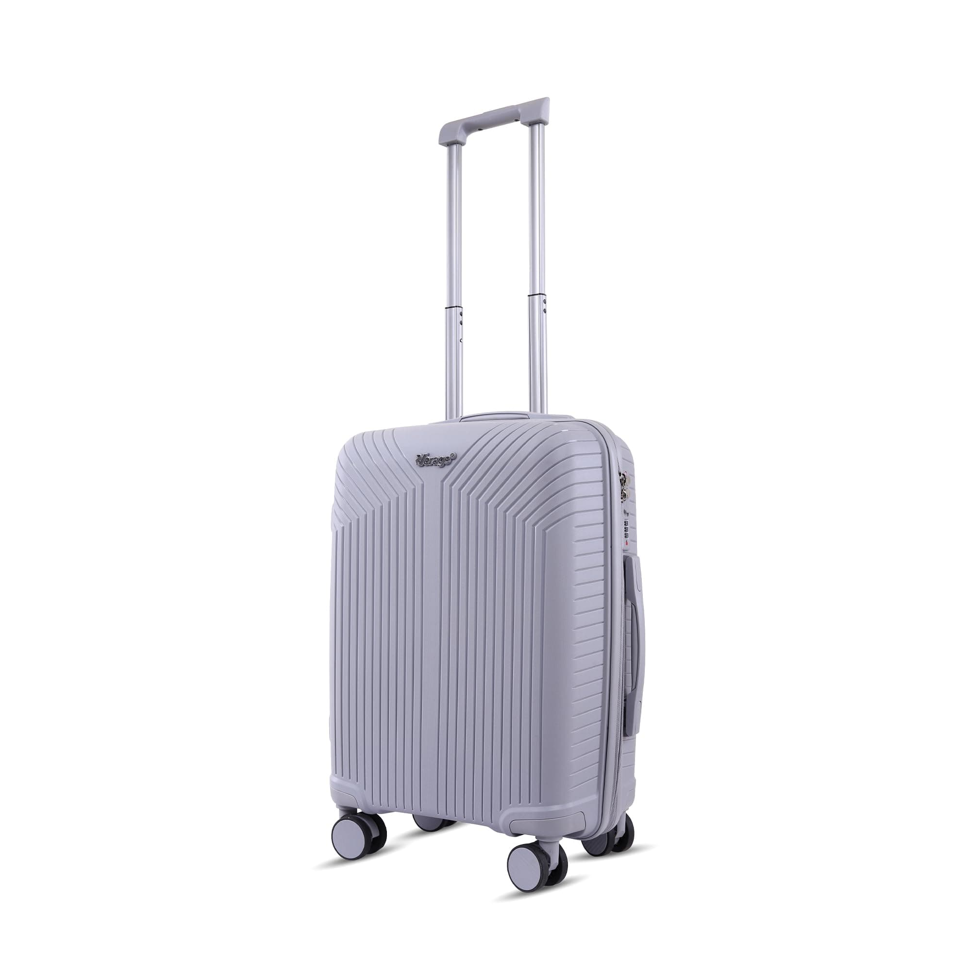 V-Lite Galaxy 20"/ 56 cms Cabin Hardside Trolley Bag for Travel, Light Grey Carry-On Spinner Luggage for Men & Women