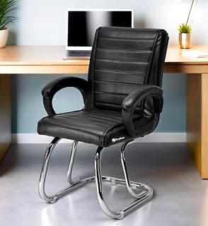 Chair Executive Director Principal Manager Office Visitor Guest Sofa Steel Study Chair with arm Rest with Steel Frame, Cushion seat Back, Without Wheels Holds up to 185 kg