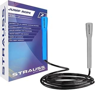 STRAUSS Skipping Rope for Women and Men | Adjustable Jumping Rope for Kids, Girls | Home Exercise Rassi Strength Workout | Health and Fitness Training (Multicolor)