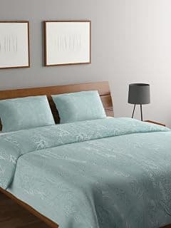 Raymond Home Blue Cotton Viscose Blend King Bed Cover