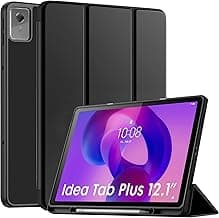 Robustrion Cover for Lenovo Idea Tab Plus 12.1 inch Cover Case with [Pencil Holder], Trifold Cover Case for Lenovo Idea Tab Plus Tablet Cover [Auto Sleep Wake Support] - Black