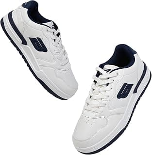 Bond Street Men's White & Green Casual Sneakers | PU Upper Lace-Up Shoes for Men | Lightweight Footwear with Durable PVC Sole | Stylish & Comfortable Men's Fashion Sneakers