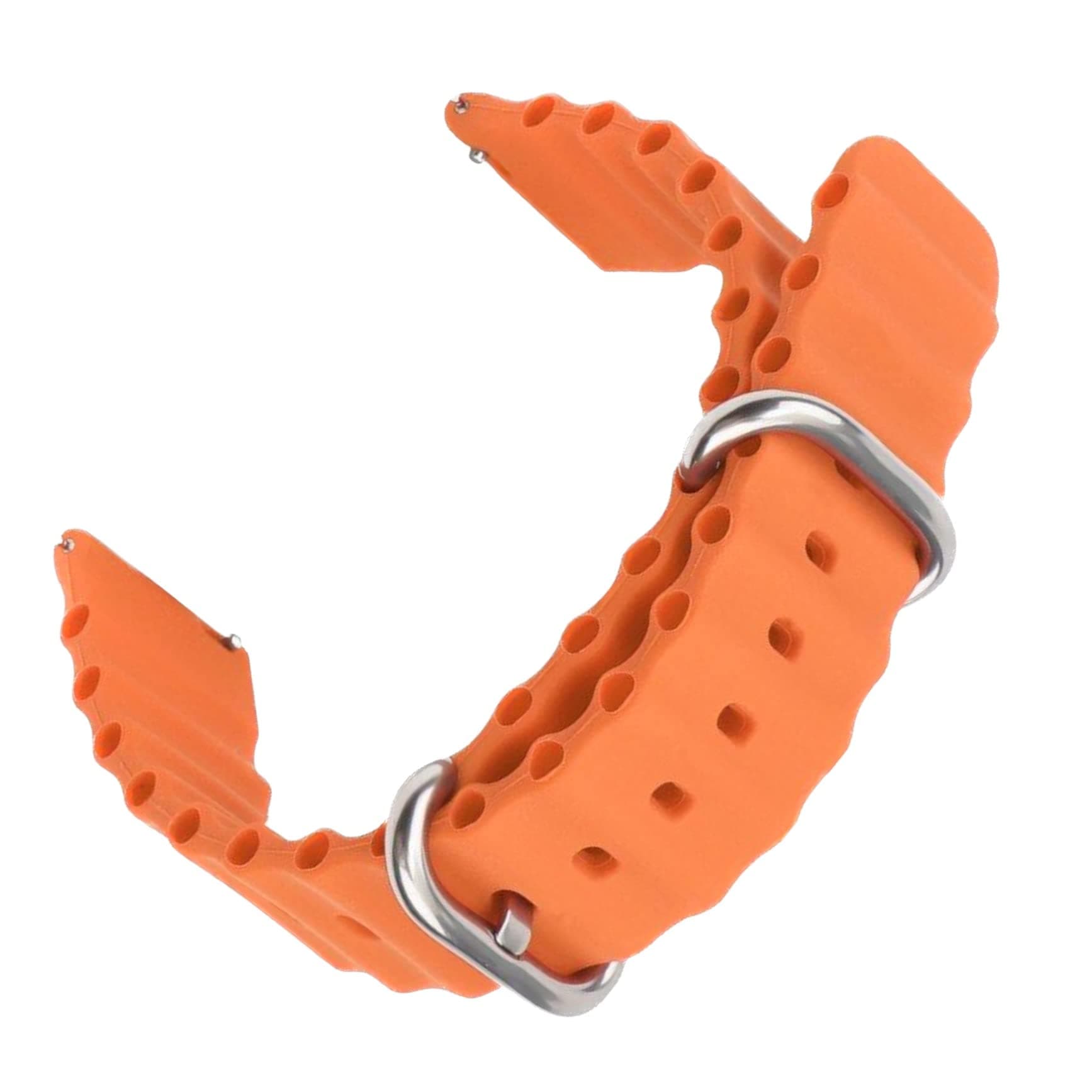 YODI New Edition 20MM Ocean Soft Silicone Sport Strap Band for Zebronics Zeb-Fit 3220CH / Zeb-FIT 7220CH / Fire-Boltt BSW001 / Supreme BSW018 / Ninja 2 Max Watch Smart Watch (Orange)