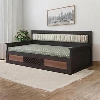 Royaloak Muar Malaysian Sofa Bed | HDF with Melamine Finish | Easily Transform Sofa to Bed | in Built Storage | Cushioned Backrest Design | Firm Mattress | Malaysian Collection | Sofa Cum Bed