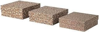 Ikea DEKORERA Box with Lid, Set of 3, Dotted Brown
