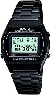 Casio Unisex Vintage B640WB-1ADF Black Digital Dial Black Stainless Steel Band D180
