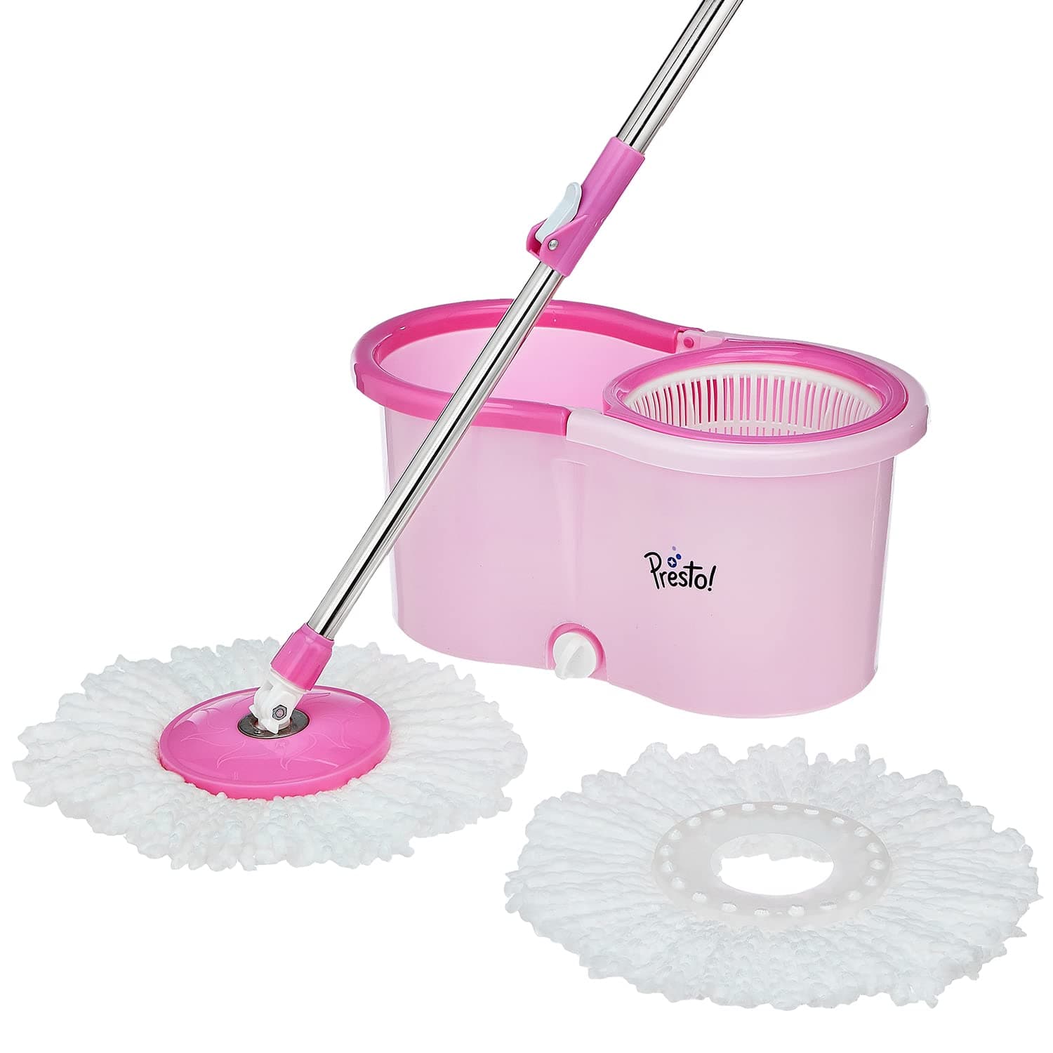 Presto! Spin Mop with Plastic Bucket Set, Pink
