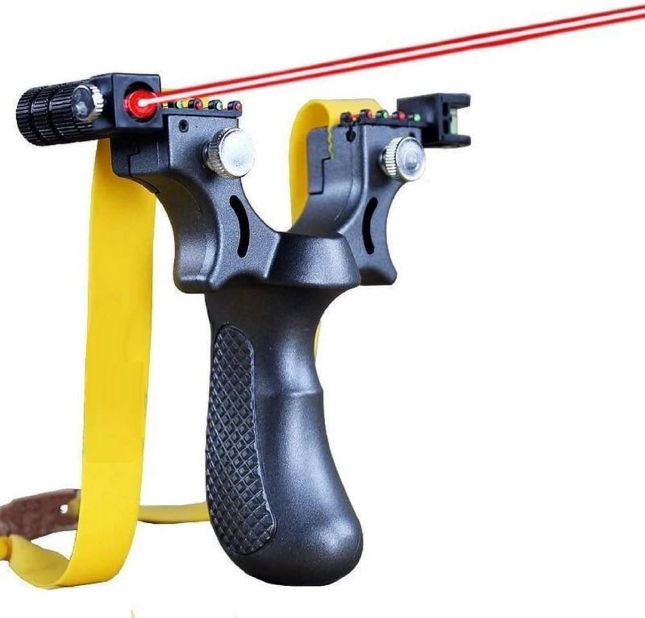 IXWQ Adjustable Laser Guided Sling Shot Beginner Youth for Outdoor Recreational, Fishing and Fitness Toy Set Camping,Rock Climbing,Professional Rubber Band Catapult for Kids & Adults(Multicolor)