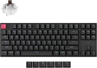 Keychron K8 Version 2 TKL Wireless Mechanical Keyboard, QMK/Launcher Bluetooth 5.2/Wired, RGB Backlit Shine-Through PBT Keycaps, Super Brown Switch for Mac Windows Linux (Hot-swappable)