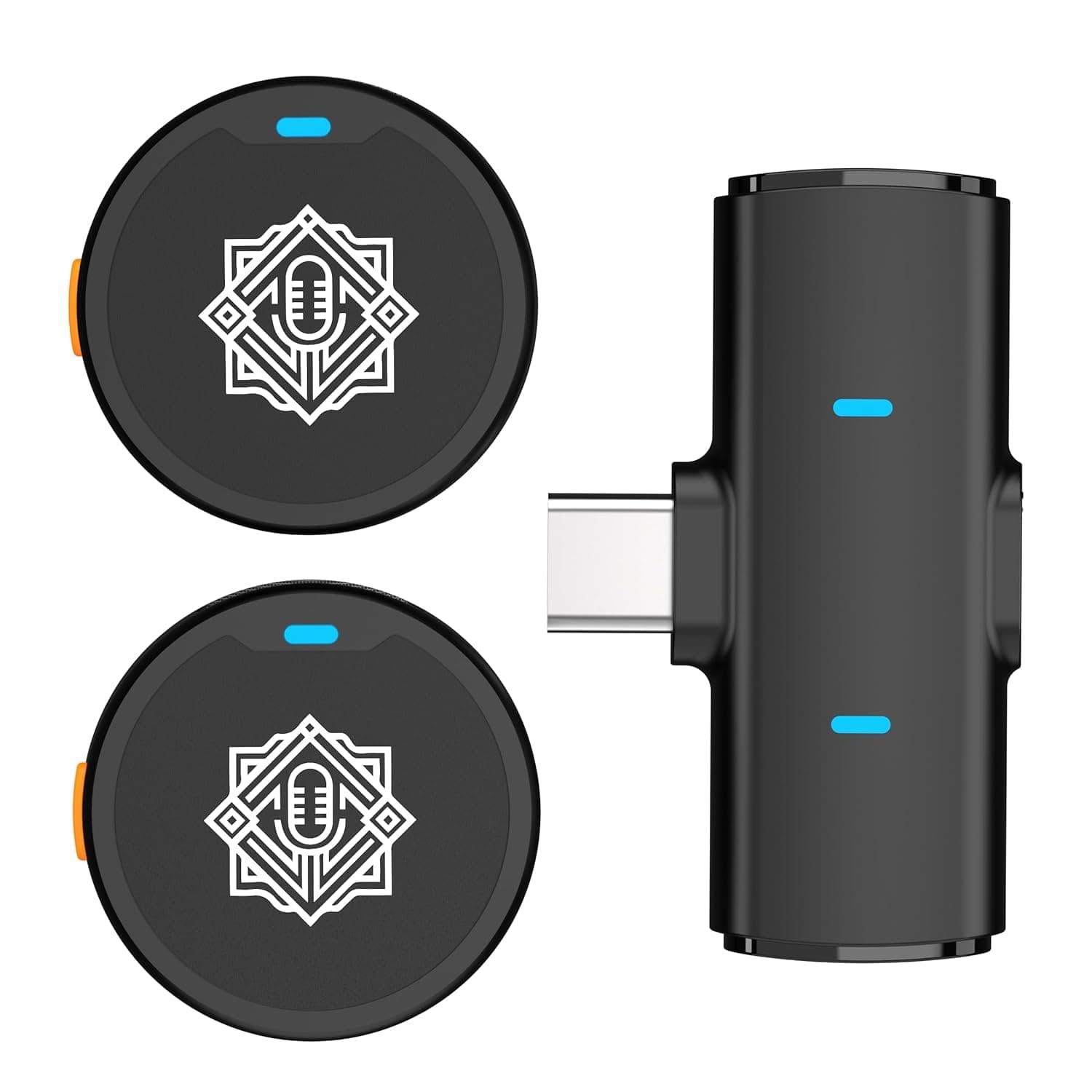 DIGIMORE Dual Wireless Lavalier Microphone Latest 2026 Edition | Mic with Noise Reduction, Low Latency & Real-Time Monitoring | for Type-C & iPhone | Vlogging, Live, Interview (D-460 Lite)