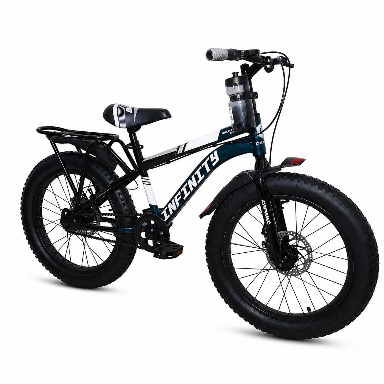 CAPENT Infinity 20 * 300 Fat Tyre Bicycle for Kids, 20 Inch Wheels, Dual Disc Brakes, Rigid Fork, Ages 7-10 Years Boys - Girls (Blueish)