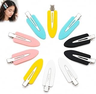 Street27 Multicolor No Bend Hair Clips Pin Curl Clips Makeup No Crease Hair Clips For Women (Pack Of 10)