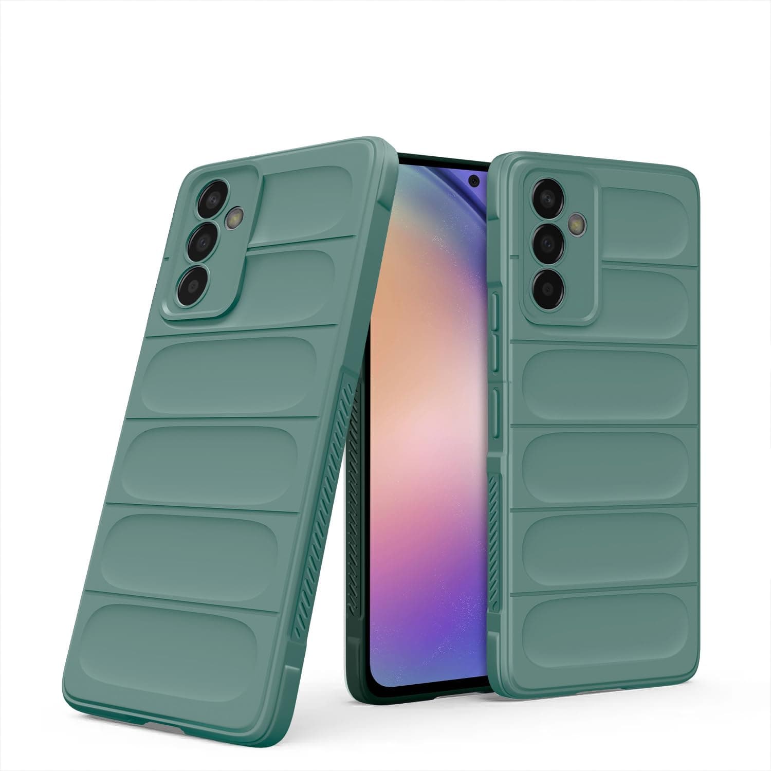 Amazon Basics Back Cover for Samsung Galaxy A54 5G | Soft Matte Liquid Silicone TPU | Camera Protection | Shockproof Bumper Case (Green)