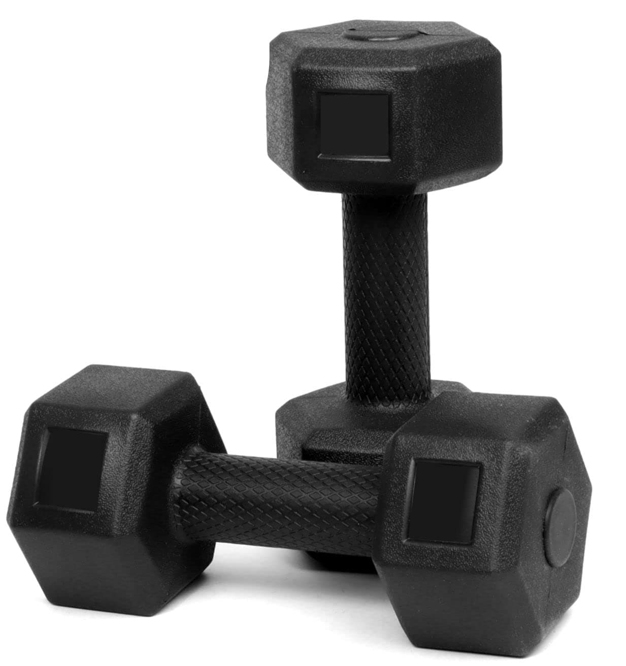 FitBox Sports 8kg Exlusive Octa PVC Fixed Dumbbells (4kg x 2) Black