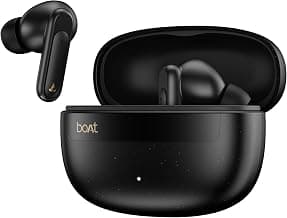 boAt Airdopes Plus 222 with Immersive Spatial Audio, 60H Battery, 13mm Drivers, App Support, Multi Connect, Beast™ Mode, Voice Assistant TWS Earbuds with mic (Carbon Black)