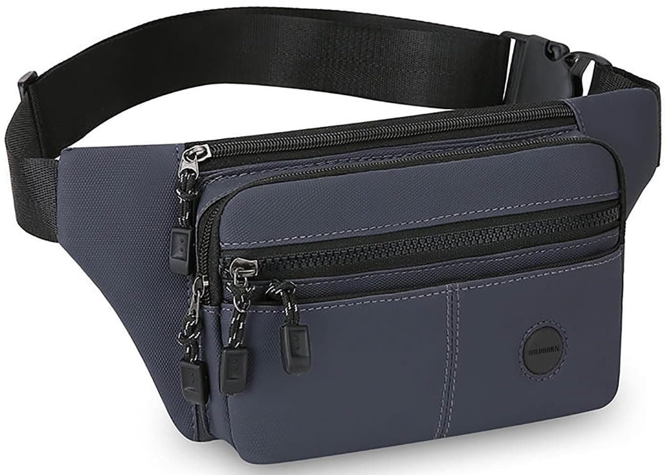 WILDHORN Men’s PU Leather Crossbody Sling Bag with Large Capacity, Adjustable Belt & Zipper Closure for Daily Use, Hiking & Outdoor Activities (Blue)