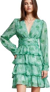 FERY LONDON Womens One Piece Western Dress | Summer Dresses for Women - Floral Printed Casual A-Line Mini Dreses | Womens Dress