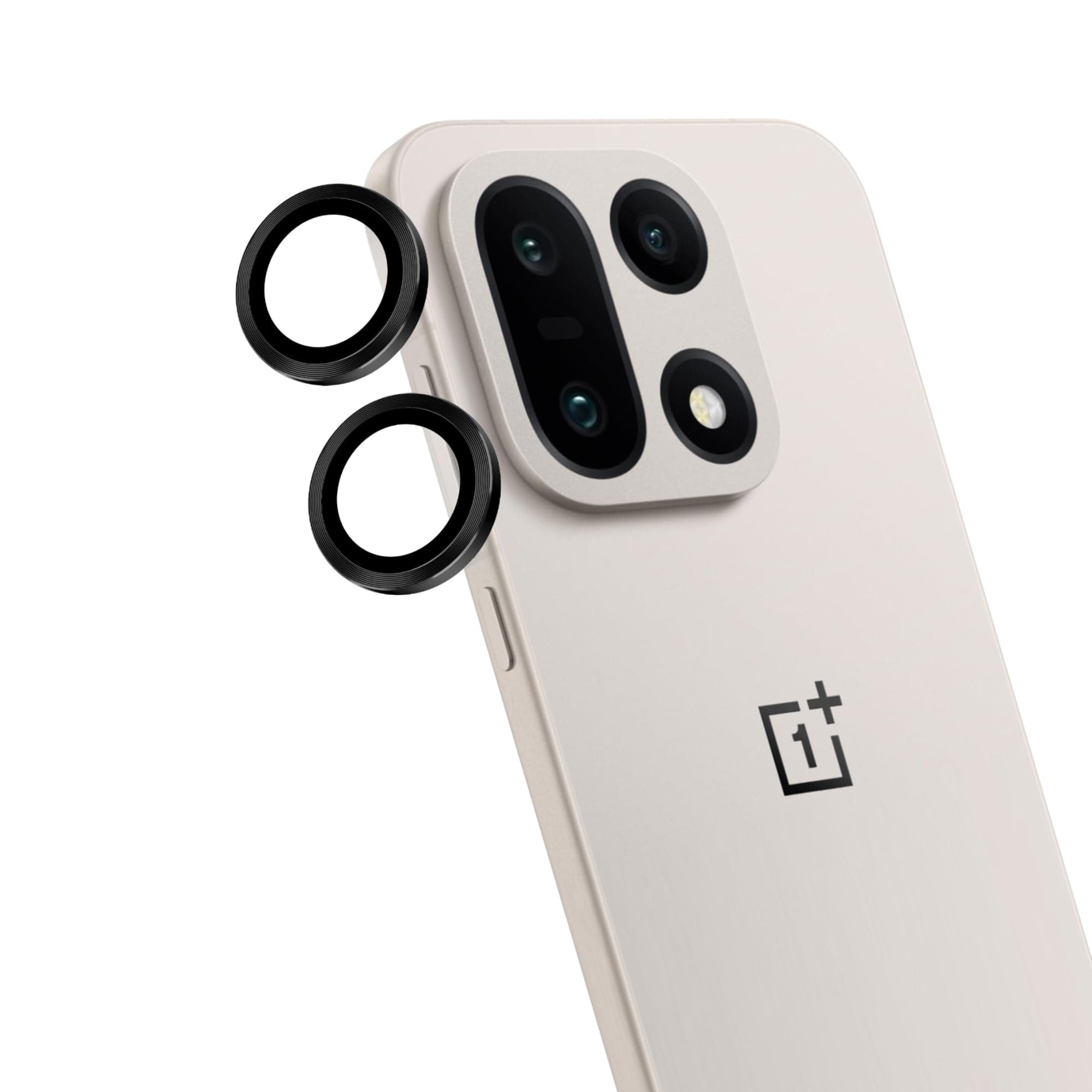 Amazon Brand - Solimo Camera Glass Lens Protector Ring for OnePlus 15 5G Case Friendly with Edge to Edge Coverage and Easy Installation (Black)