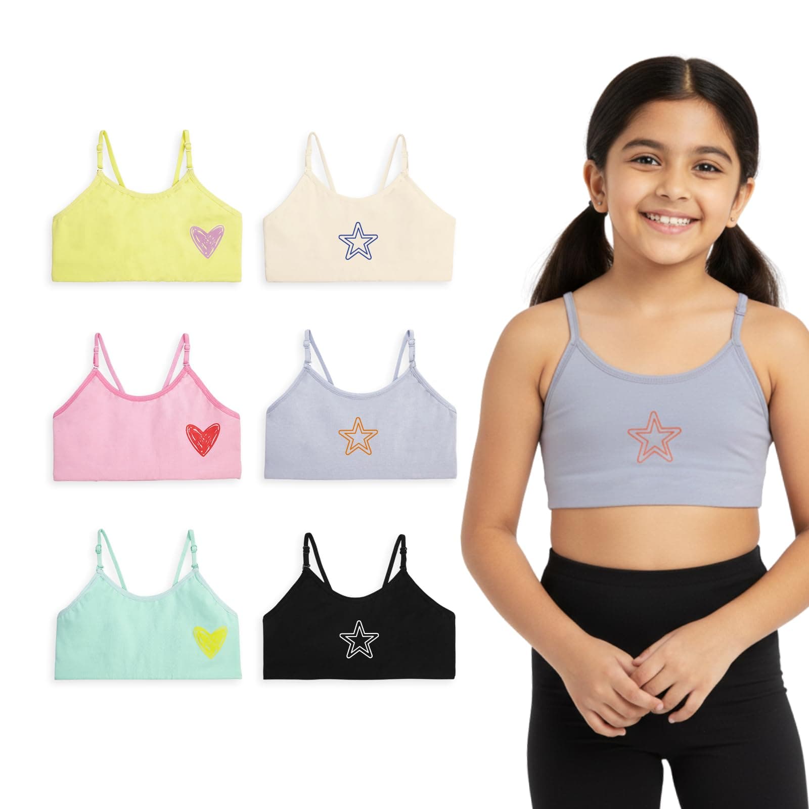 YouGotPlanB Cotton Everyday Training Bra for Pre-Teen Girls | Non-Padded, Full Coverage, Adjustable Straps for 9-16 Years