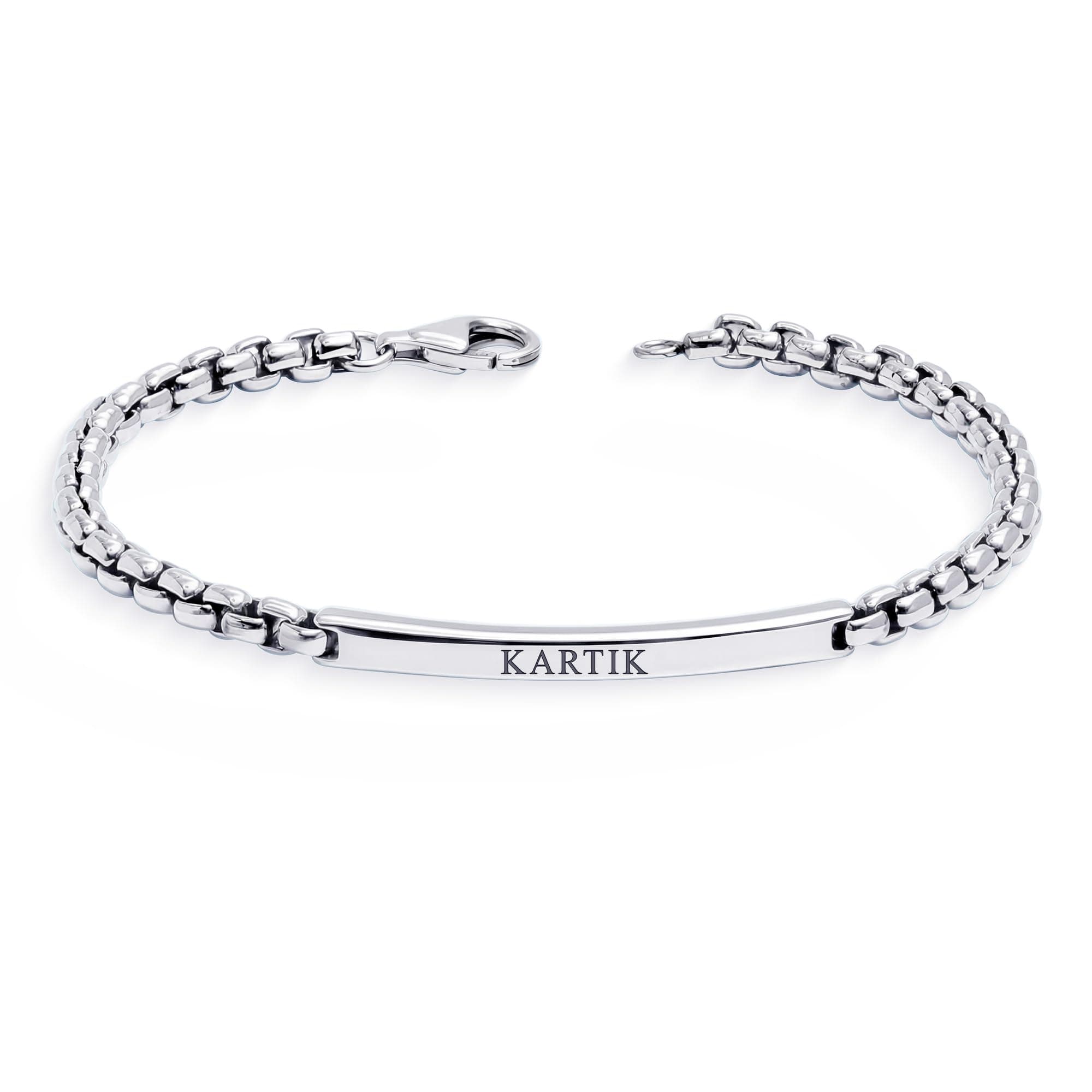 TRUESILVER ACPL 925 Sterling Silver Personalized Customised BIS Hallmarked Engraved Name Bracelet for Men's | Jewelry Gift for Birthday Christmas Fathers Day