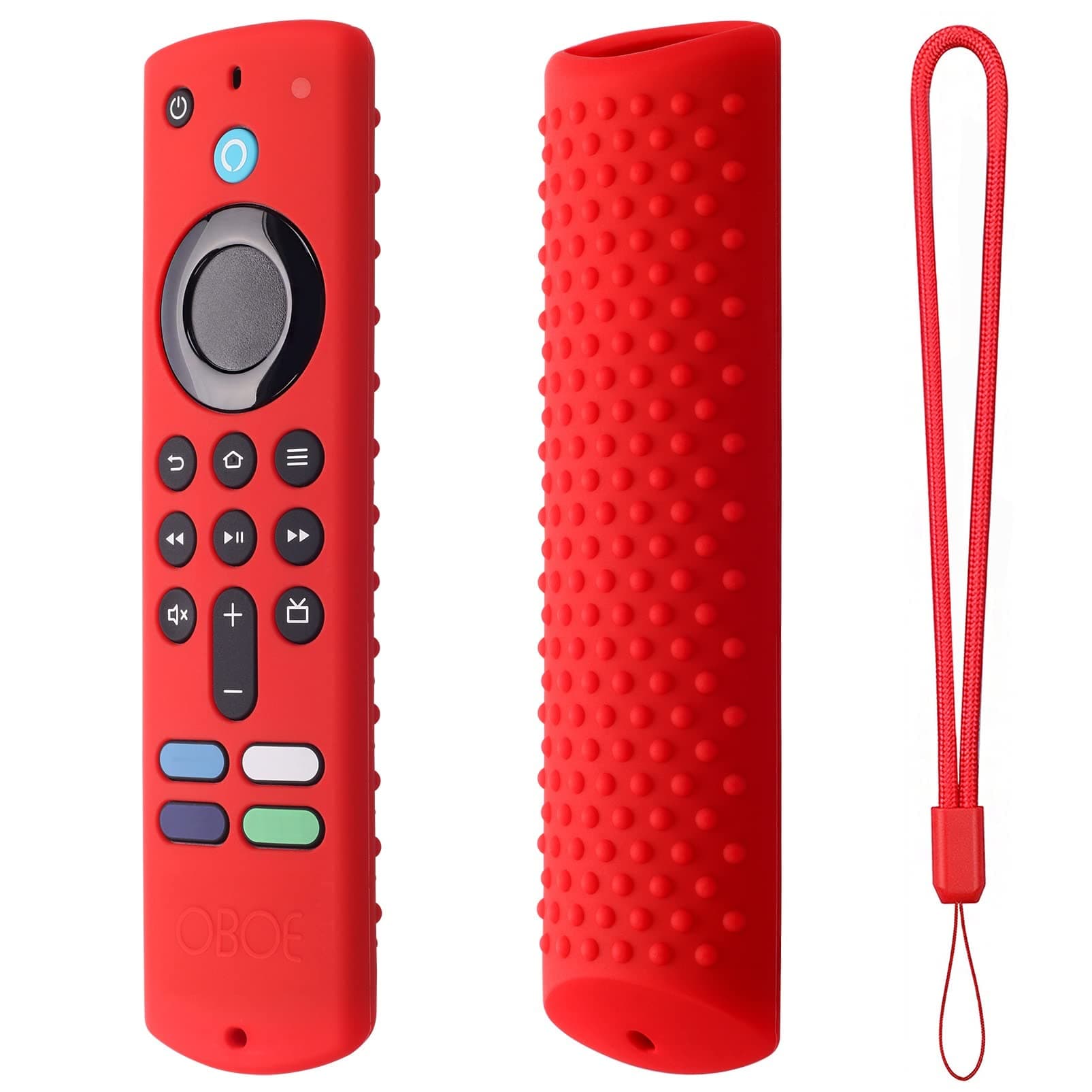 Dealfreez Silicone Remote Cover Compatible with Fire TV Stick 3rd Gen 2021 Remote Protective Case with Loop (D-Red) [Remote NOT Included]