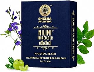 SHESHA AYURVEDA Nilini Hair Colour - Ayurvedic, No Ammonia, No Peroxide, No Perborates, No Bleach,Natural Black Colour (40g)