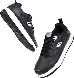 Bond Street Men's White & Tan PU Casual Sneakers | Stylish Lace-Up Shoes for Men | Lightweight & Comfortable Footwear | Durable PVC Sole Men's Fashion Sneakers