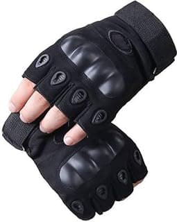 Biking Gloves Men Boys Girls Cycling Exercise Half Finger Fingerless Gloves Motor Bike Riding Anti-Slip Weight Lifting Bike Workout Climbing Bicycle Gym Skate Gloves (Black)