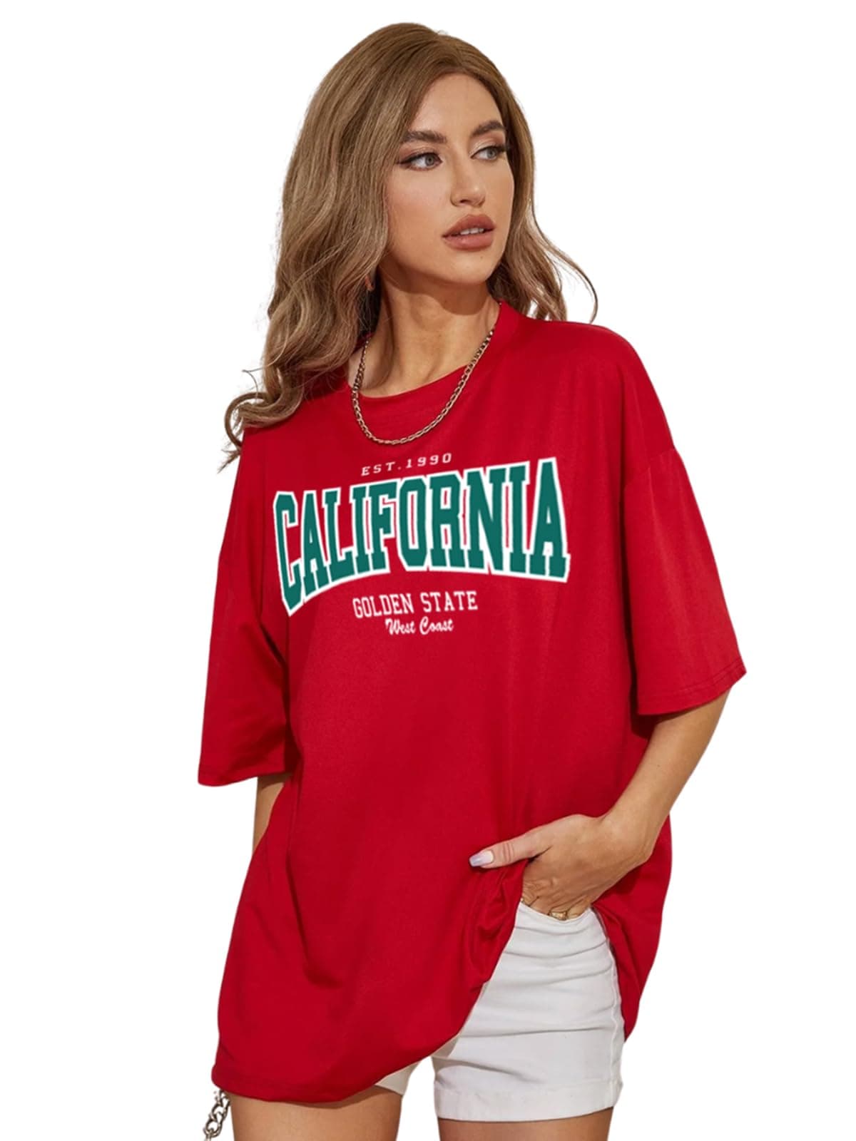 JUNEBERRY® Round Neck Drop Shoulder Round Neck Black & White Graphic Printed Pure Cotton Oversized Baggy Fit Half Sleeve T-Shirt for Women & Girls (Sizes: S to 2XL)