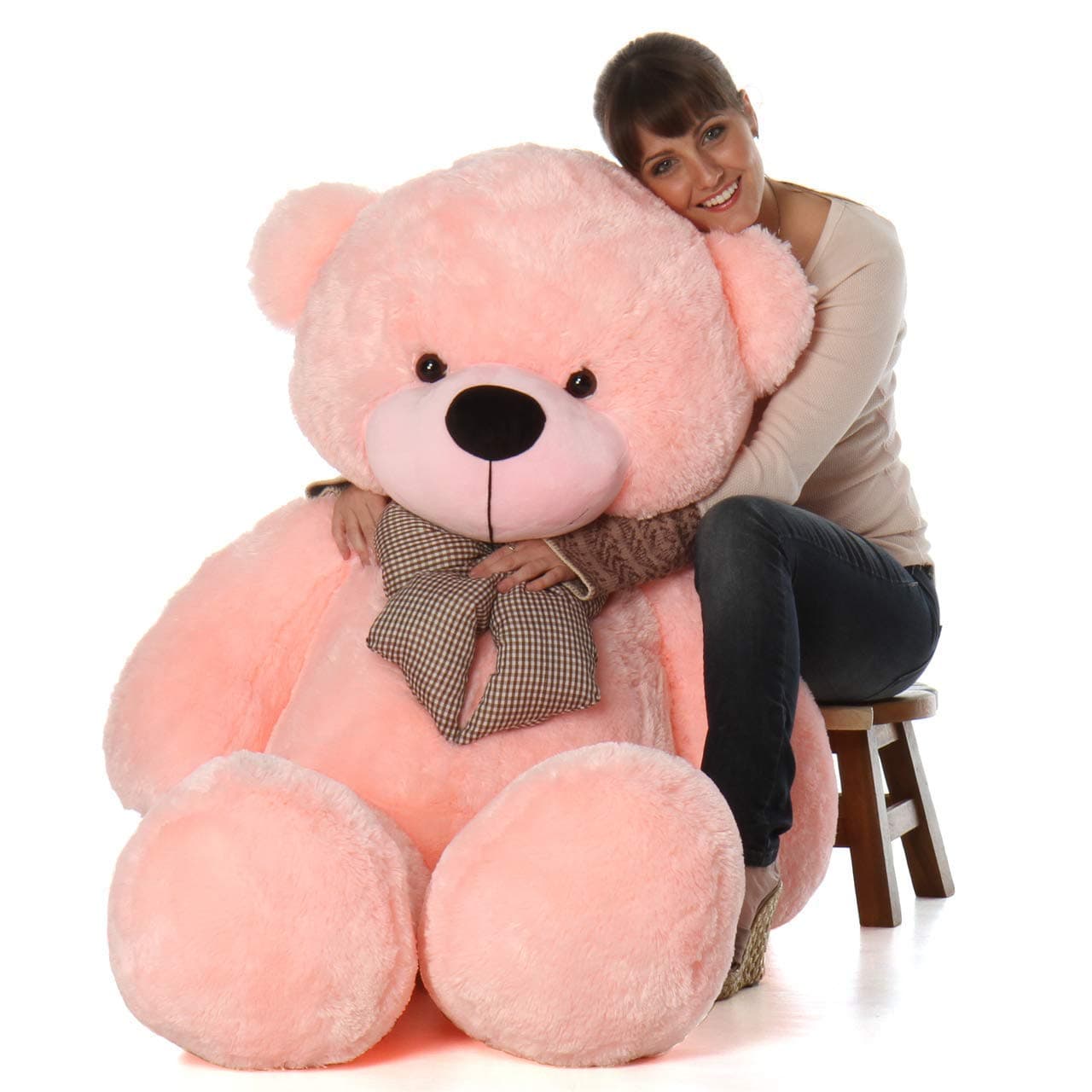 LOVEY DOVEY Soft Toys Long Soft Lovable Huggable Cute Giant Life Size Teddy Bear Washable 100% Child Safe Best for Birthday Gift Valentine Gift for Girlfriend 6 FEET Pink