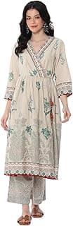 BIBA Women Cotton A Line Printed Suit Set