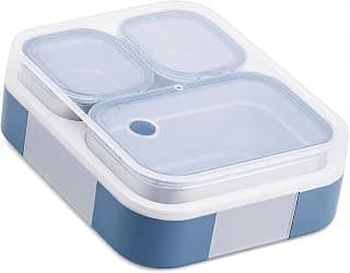 VAYA Tydbyt Stainless Steel Lunch Box for Kids & Boys, 650ml, 3 Steel Containers & Lids, No Mix-Up Tiffin Box, School Bento Box, Blue