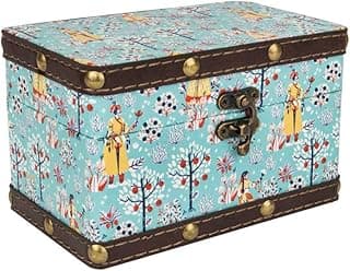 Chumbak Mint Morning Dew Garden Engineered Wood Jewellery Box for Women | Decorative Trinket & Keepsake Organiser | Printed Wooden Storage Gift Box for Her