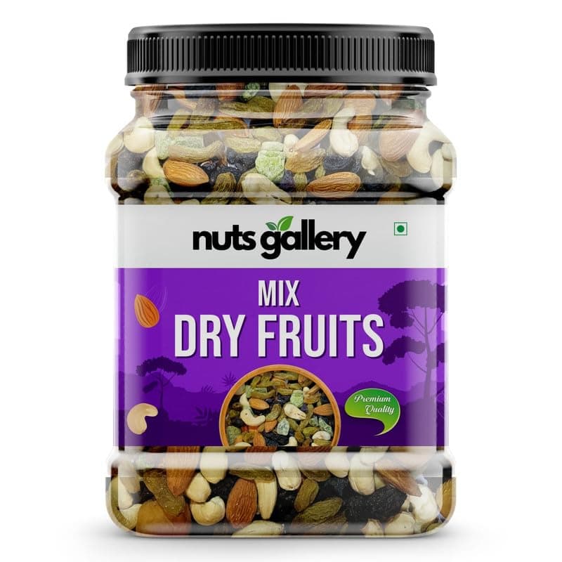 Nuts Gallery Premium 100% Natural Premium Mix Dry Fruits 500 Gm with Almonds | Cashew | Kishmish | Apricot | Black Raisins | Dried Kiwi | Nuts and Dry Fruits