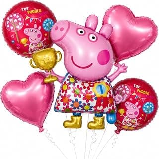 WP WANNA PARTY Pep-Pa Pig Balloons Set Of 5 For Kids Theme Party, Birthday Foil Balloons For Birthday Decoration Items