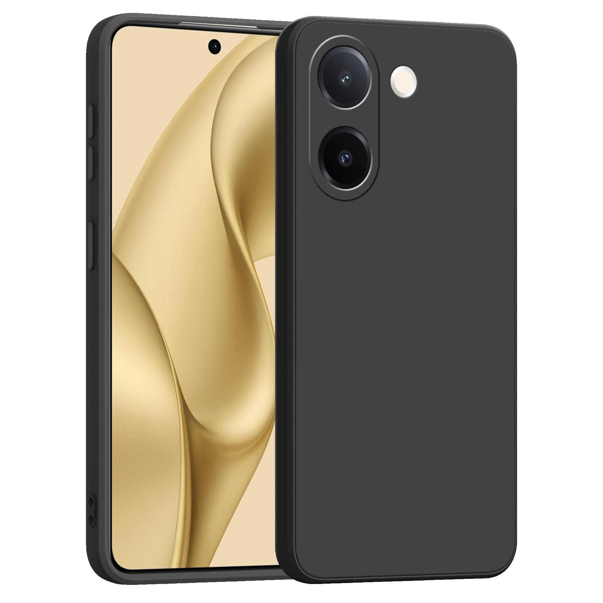amazon basics Back Cover for Vivo V60 5G / T4 Pro / V60e 5G | Ultra Slim Soft Rubberised Case | Matte Silicone Flexible Mobile Case | Camera Protection - Black
