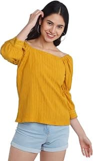 Zink London Women's Yellow Tiered Top