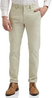 Peter England Men's Super Slim Fit Stretchable Everyday Casual Trouser | Scoop Pocket Premium Twill Chinos | Flat Front