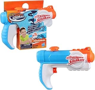 Nerf Super Soaker Piranha Toy Water Blaster | Trigger Action | 117 ml Water Tank | Pichkari for Outdoor Water Games | Branded Toy Pichkari for Holi Festival | Outdoor Water Play | Kids Ages 6+
