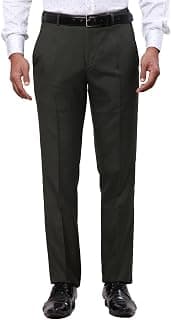 Park Avenue Smart Fit Poly Viscose Blend Structure Pattern Flat Front Formal Trouser