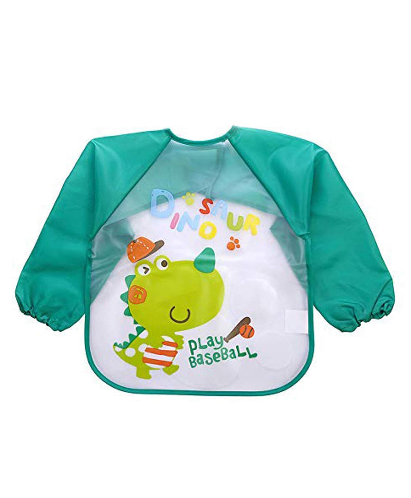 DOMENICO Waterproof Colorful Children Bib Cute Cartoon Animals Baby Bibs Full Sleeve Children Apron Long Sleeve Feeding Bibs