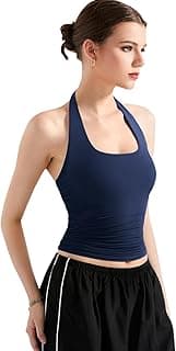 SIGHTBOMB SOFTLINE Double Layer Seamless U Neck Halter Cuddle Baby Sleeveless Microfiber Active WEAR/Casual WEAR TOP for Women
