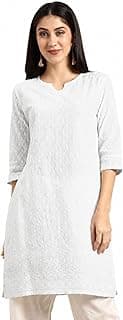 Amazon Brand - Tavasya Women Cotton Solid Straight Kurta