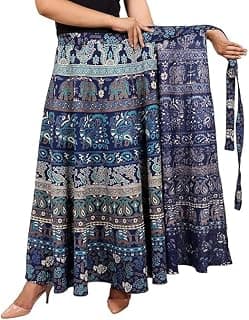 Modern Kart Womens Jaipuri Wrap Around Cotton Printed Maxi Skirt